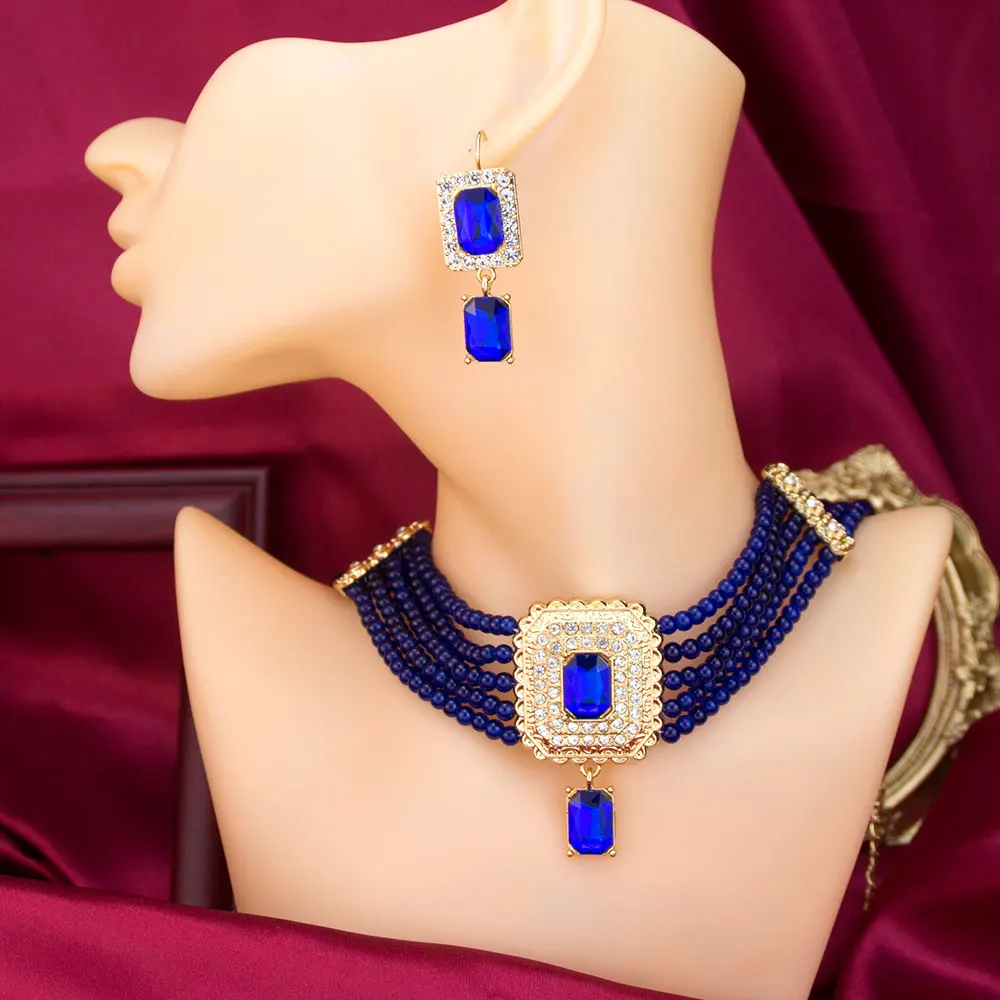 Sunspicems Multipurpose Chain Morocco Women Bead Cheoker Necklace Hairware Arabic Bridal Bijoux Multiple Jewelry Combinations