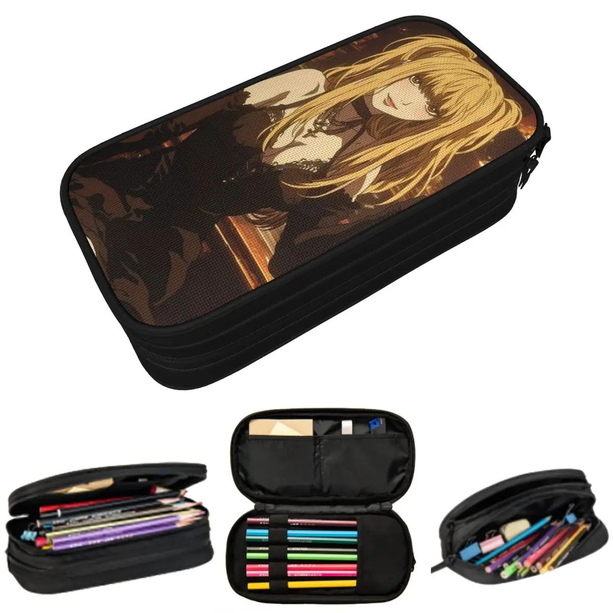 Misa Amane Misa Death Note Anime Pencil Case for Kids School Pen Box Pencil Bag Stationery Supplies Pen Holder Bag