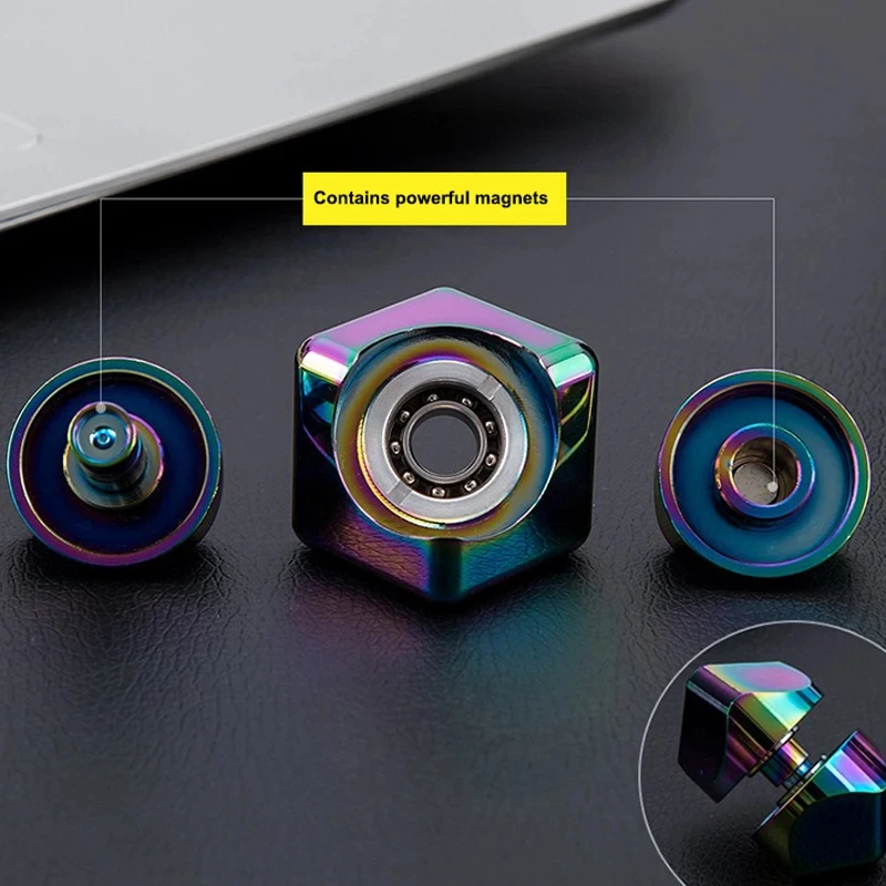 Alloy Cube Spinner Fingertip Gyroscope Fidget Anti Stress Toys Adult Office Home Travel Portable Stress Relief Toys Xmas Gifts