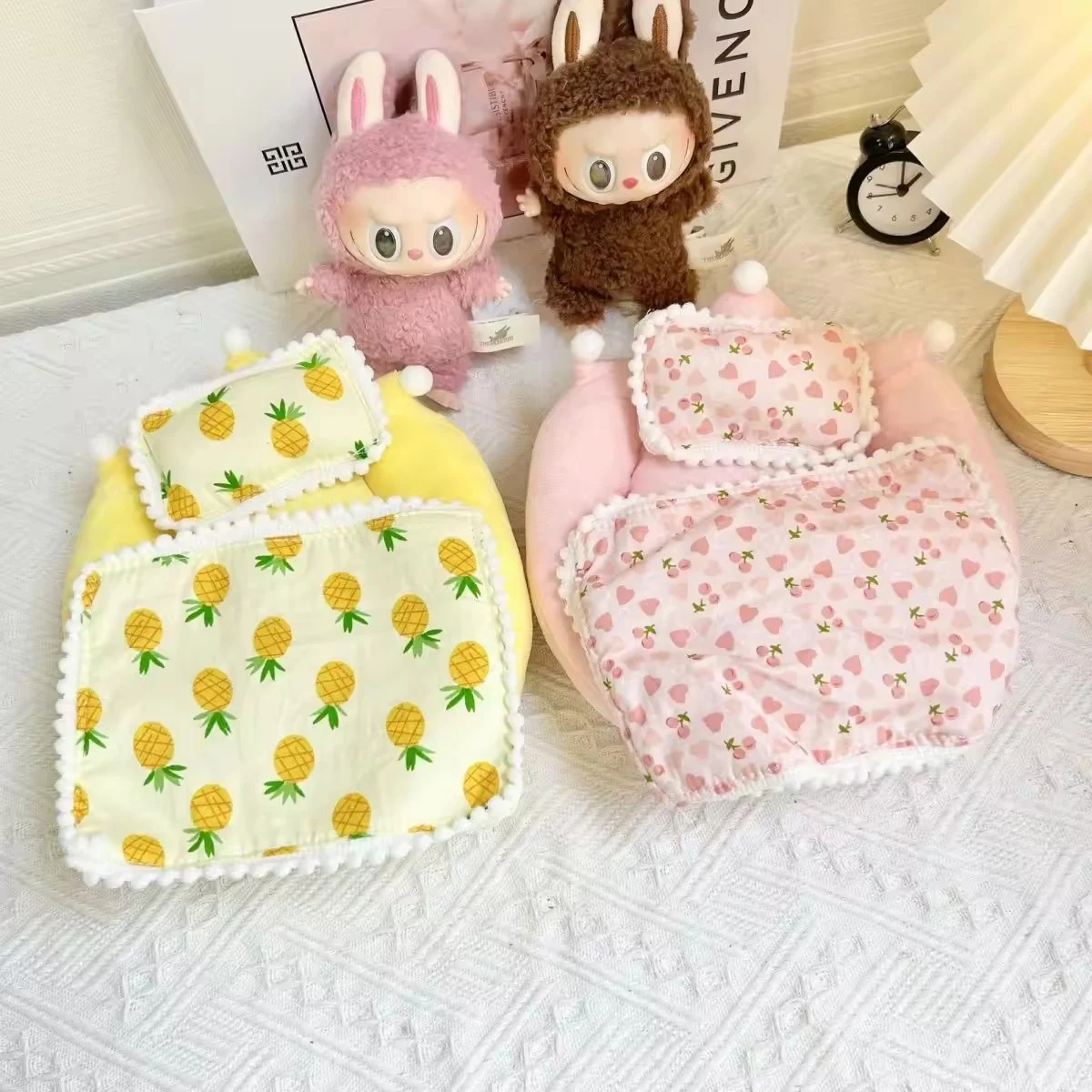 Dla labubu pluszowe ubranka dla lalki akcesoria pościel dla lalek meble śliczna dekoracja zabawki dla dziewczynek prezent urodzinowy