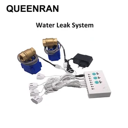 WLD-808 (2pcs DN15 DN20 DN25 Smart Valve ) 4pcs water Sensor Water Leaking detector Protection Leaking for Security Protection