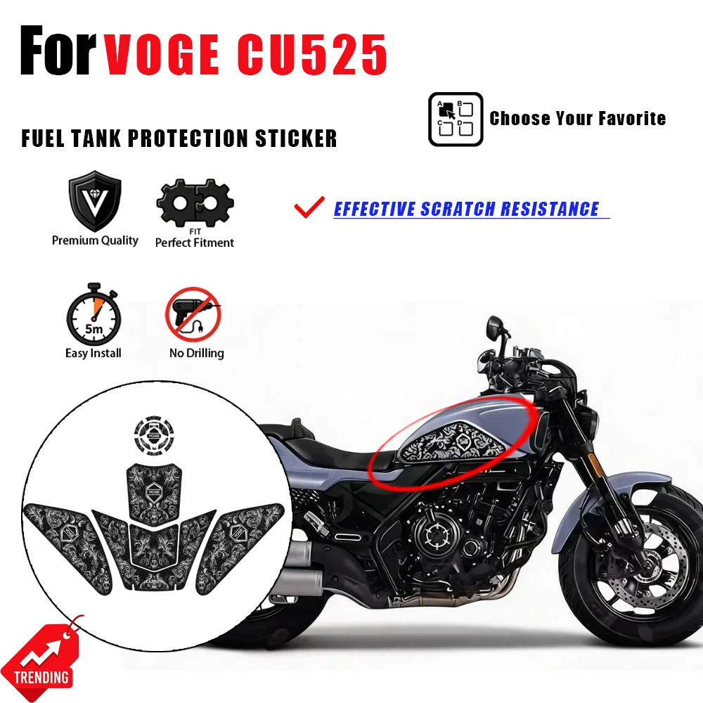 

For VOGE CU525 Motorcycle Fuel Tank Pad Sticker Anti-scratch Protection Decal Matte Finish Accesorios Moto Adhesivos Moto