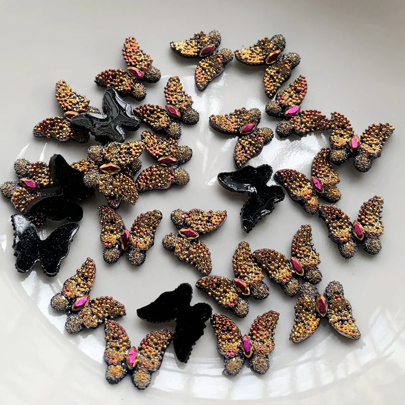 10mm*12mm lovely butterfly resin rhinestone DIY scrapbook jewelry ornament butterfly rhinestone