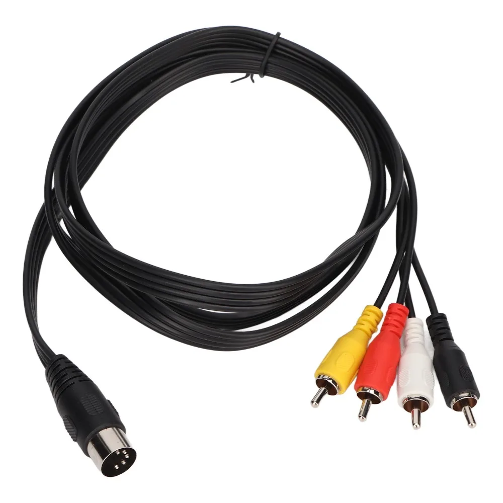 Pure Copper Wire Core DIN 5 Pin Male to 4RCA Male Cable Plug and Play 4.9ft Sound Adapter Cable Sound Extension Cable