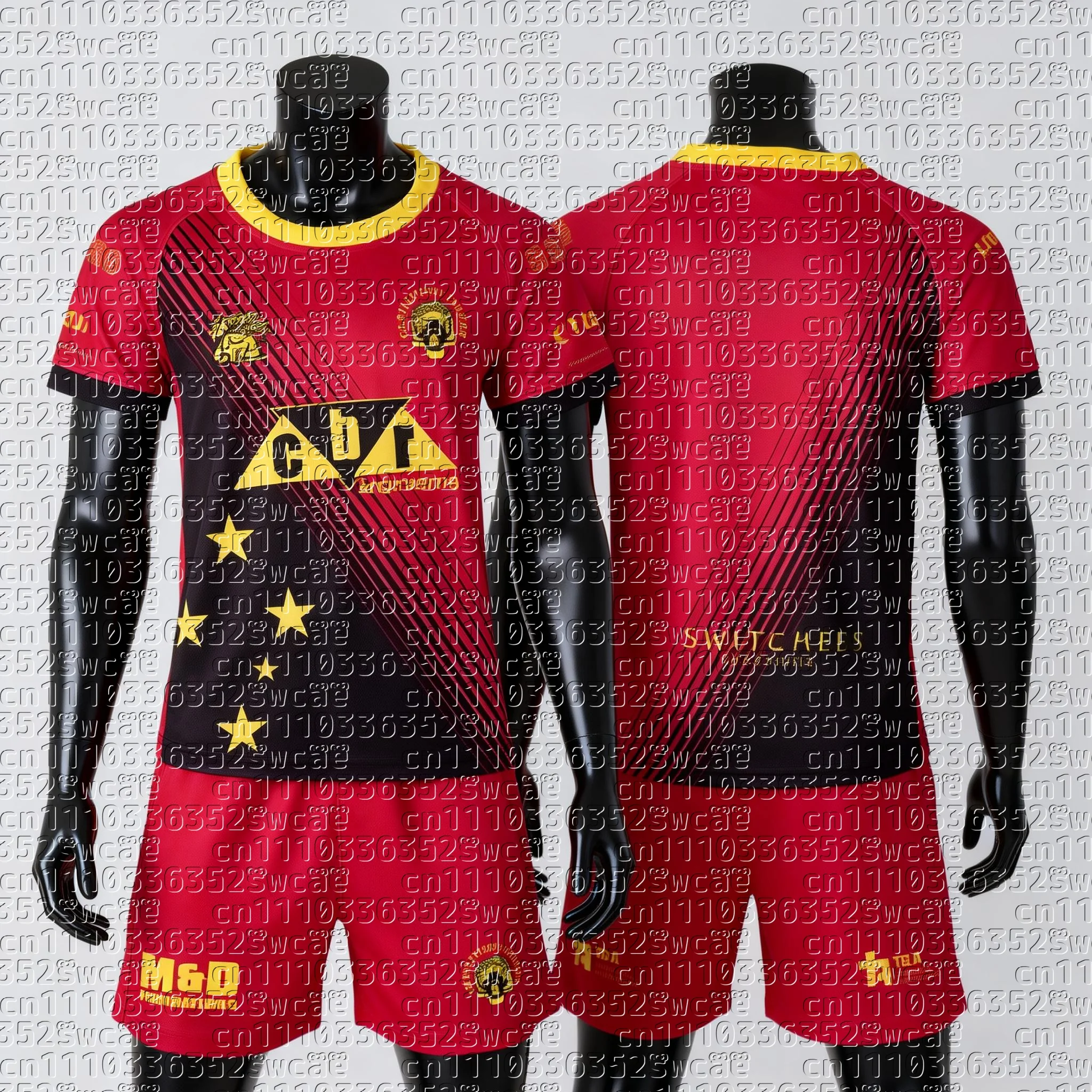 

Men's T-shirt Set Fan Replica English Rugby Team Uniform Summer Training Uniform Adult Sports Top Shorts