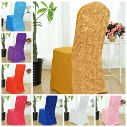 Spandex Chair Cover Wedding Rose Embroider Decoration Hotel Banquet Birthday Party Show Luxury Pattern