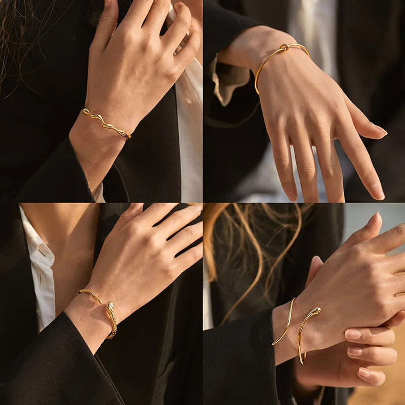 Minimalist Open Cuff Bracelet for Women Stackable Design Sophisticated Business Versatile Wrist Jewelry Accessories OL