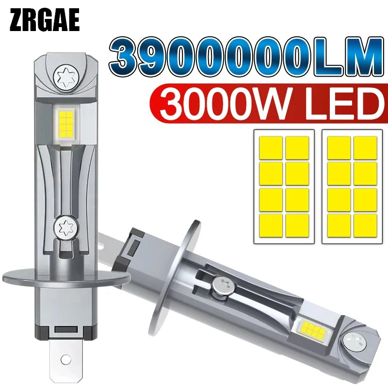 

2pcs H1 LED Headlights Globes Kit 3570 Chip Plug-in LED Lights Mini LED Hi/Low Beam 220W 35000LM 130% Brighter White