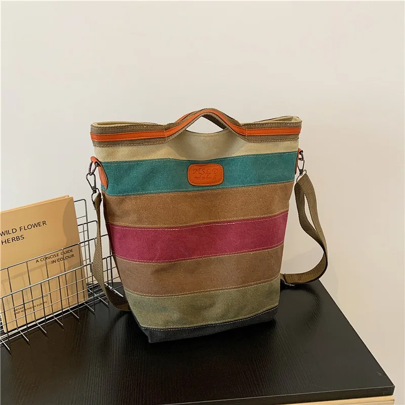 

New Trend Canvas Large Capacity Underarm Women's Shoulder Bags 2024 High Quality Leisure Versatile Sewing Thread Crossbody Bag