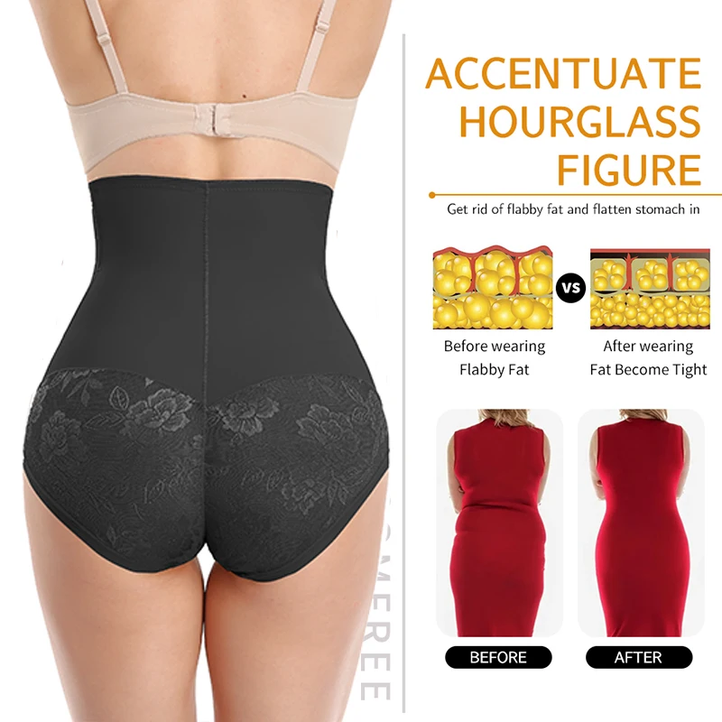 Women High Waist Control Panty Tighten Abdomen Tummy Control Underwear Shapewear Binders and Shapers