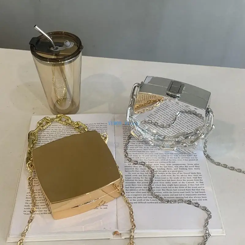 

D0UD PVC Box Shoulder Bag for Women Evening Clutch Crossbody Bags Summer Beach Tote