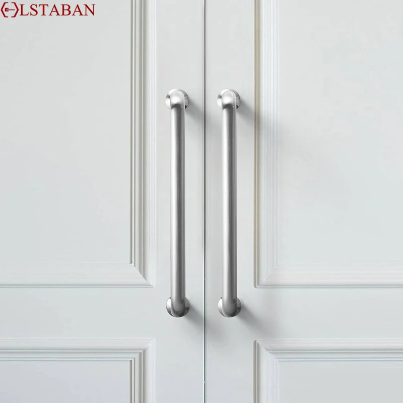 Silver Furniture Cabinet Handles Zinc Alloy Kitchen Cabinet Drawer Knob Minimalist Hardware Pull Cupboard Drawer Dresser Knobs