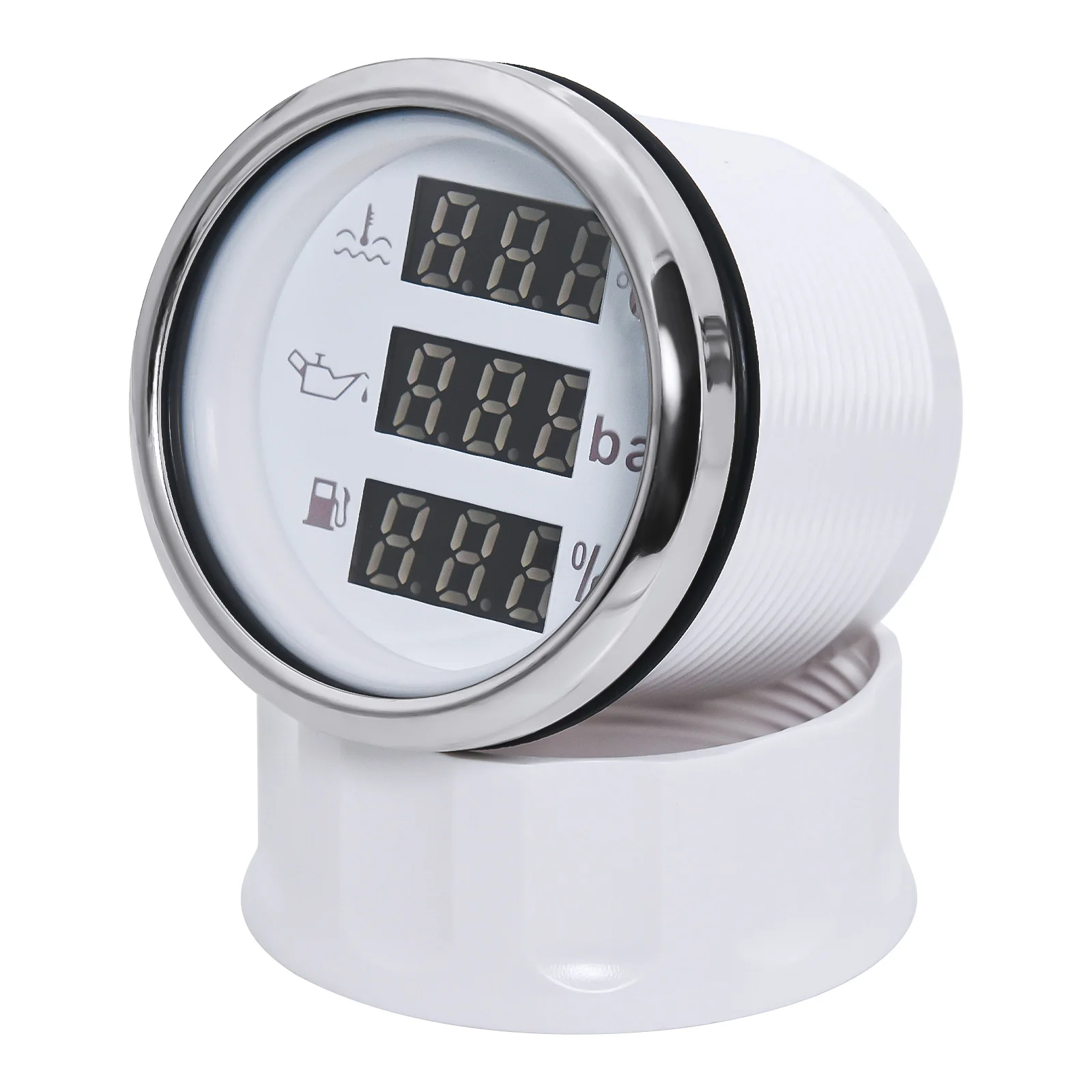 3 In 1 Multi-function Car Boat Fuel Level Gauge Water Temperature Gauge Oil Pressure Voltage with Alarm& Backlight Indicator