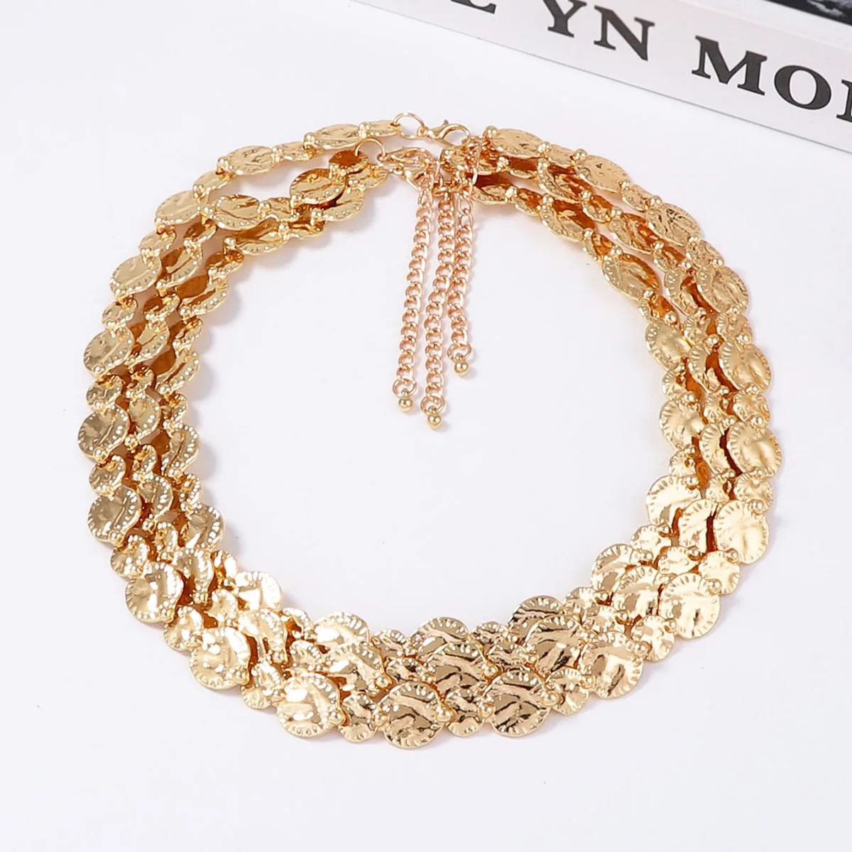 

ZAA Vintage Geometric Medal Links Choker Necklaces High Quality Punk Women Jewelry 2025 Trend Holiday Party Accessories Gifts