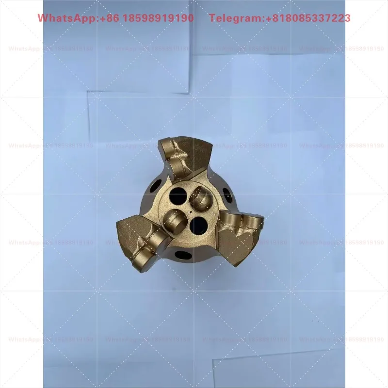 Mine & Water Well Exploration Three-Wing Coreless PDC Drill Bit Diamond Composite Insert Concave Drilling Head