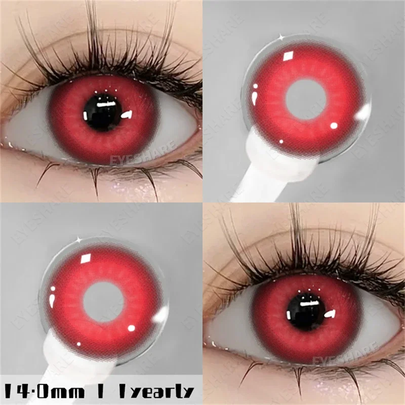EYESHARE 2 Stück Cosplay farbige Kontaktlinsen für Augen, Halloween, farbige Schüler, Anime-Augen, blaue Kontaktlinsen, rot, niedliche Kontaktlinsen – Detail 22