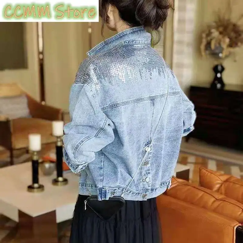 New French Retro Stand-up Collar Women's Denim Jacket Fashion Female Coat Elegant Comfortable Joker Ladies Outerwer Tops