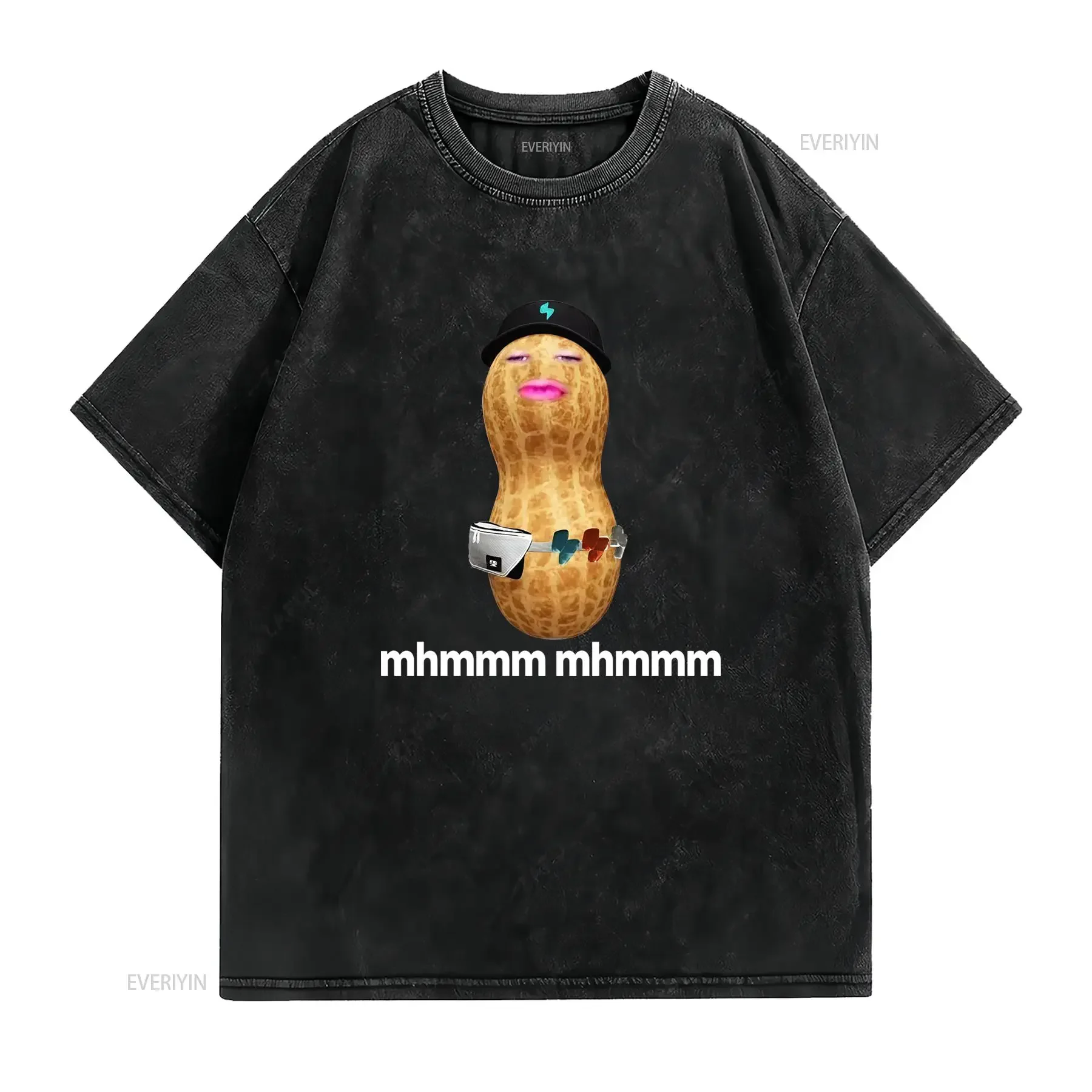 Maglietta divertente Il Bruciacaffè Mhmmm Stile Pop Art Casual Adatta a tutte le stagioni vintage Washed Breathable Versatile