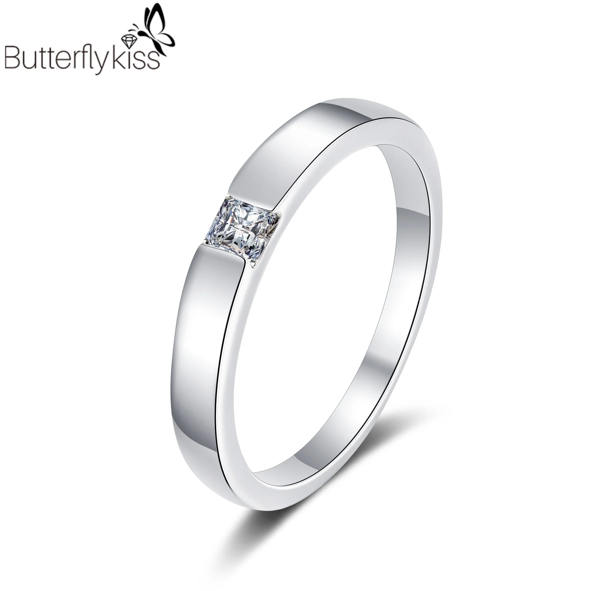 

Женское кольцо из серебра 925 пробы, с муассанитом, 4 мм