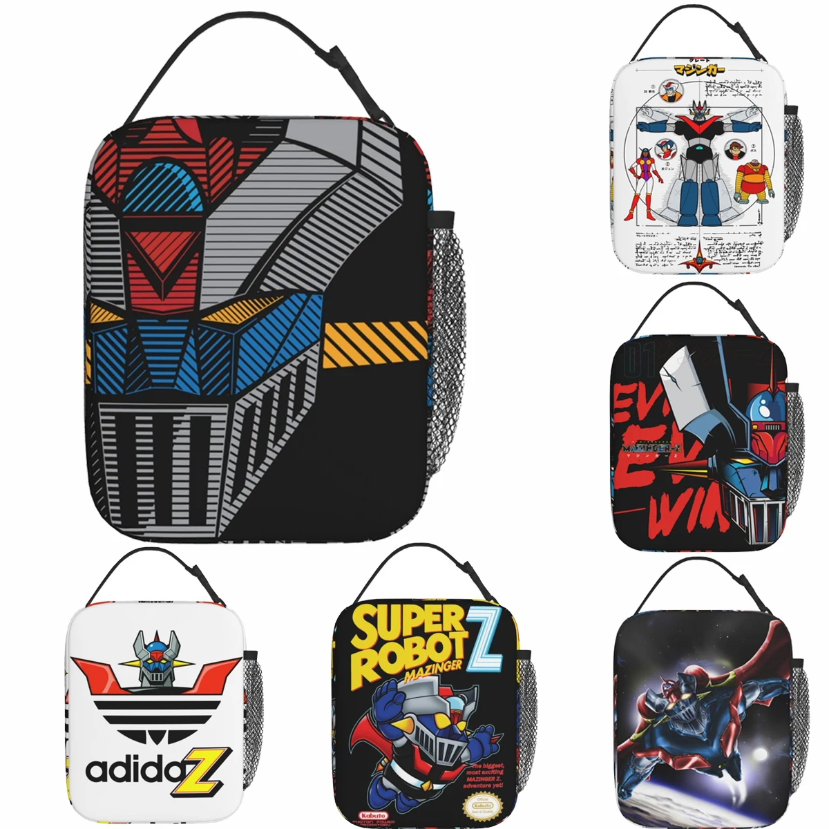 Mazinger Z Super Robot Accessoires Isolé Sac à Lunch Scolaire Voltes V Boîte de Nourriture Réutilisable Toutes Saisons Isotherme Boîte À Bento