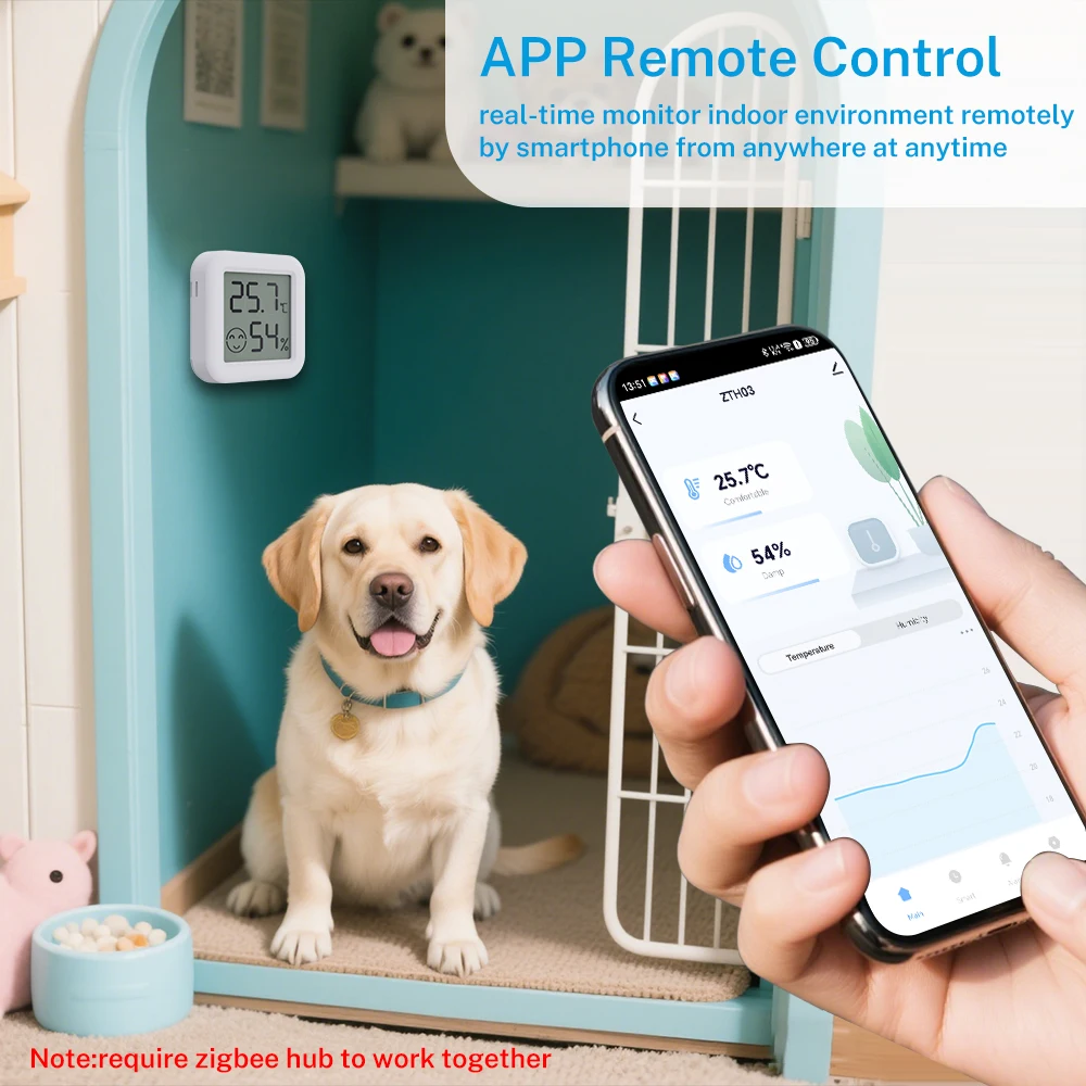 Mini Tuya Zigbee Temperature Humidity Sensor APP Remote Control Thermometer via Smart Life For Smart Home Work With Yandex Alexa