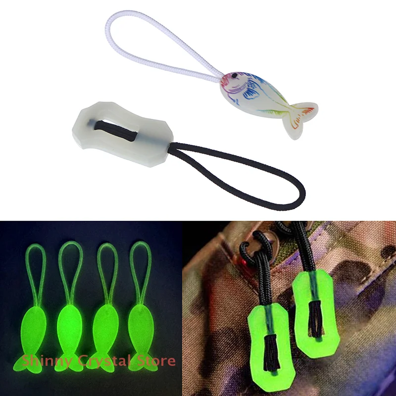 

2/5/10Pcs Backpack Zipper Pull Rings, Outdoor Tent Replacement Rope Buckle, LuminousTravel Bag Anti-loss Anchor Rope