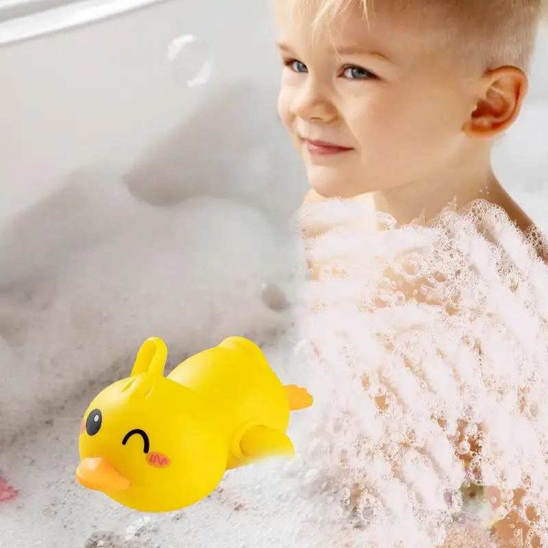 Babies Bath Toy Cute Duck Wind Up Moving Preschool Bathtub Shower Toy early Educational Swimming Pool Water Toys for Toddler