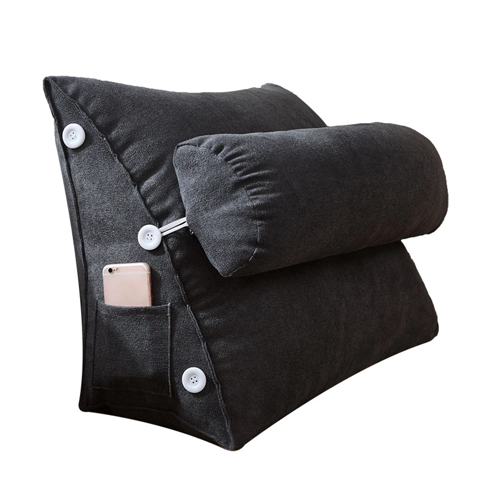 Adult Reading Accessories Pillow Reading Backrest Support Pillow Reading Comfortable Bed Pillow Skin Relaxing Grey)