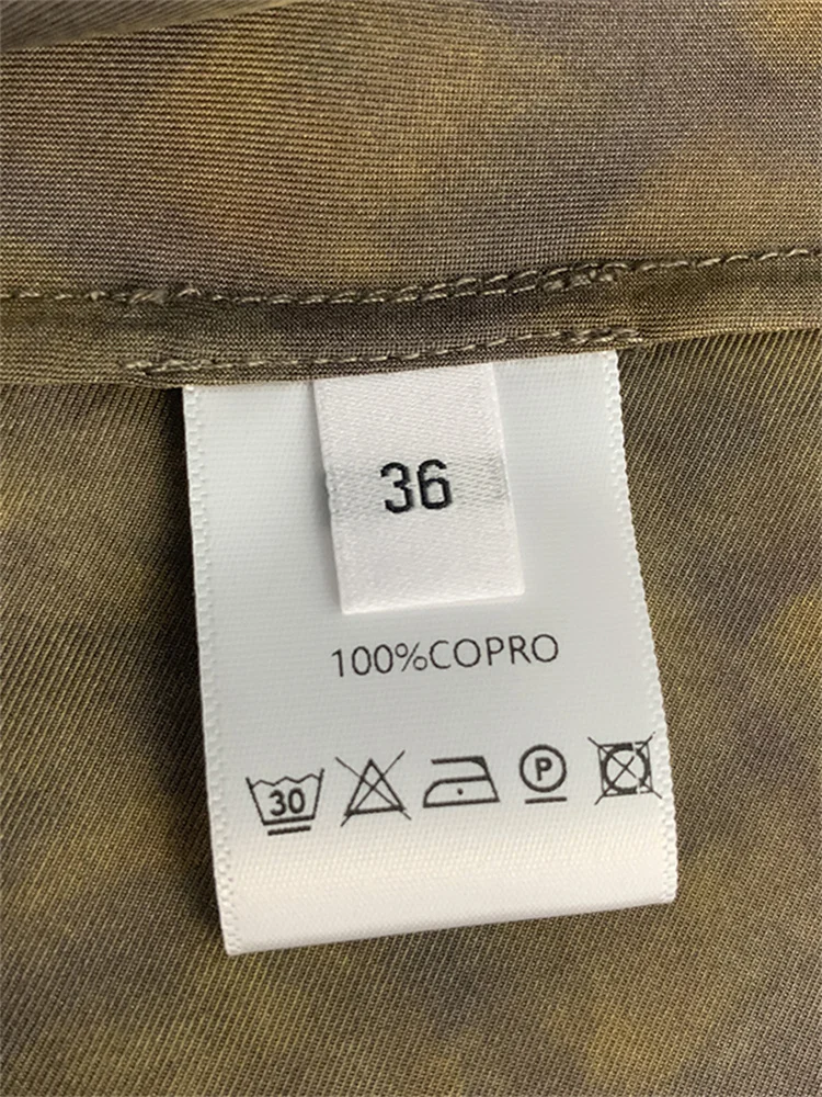 المرأة الخامس الرقبة 100% كوبرو تي شيرت ريترو منقوشة طباعة أكمام الربط وهمية قطعتين مقلاع قليلا الخصر المحملة الأعلى لسيدة