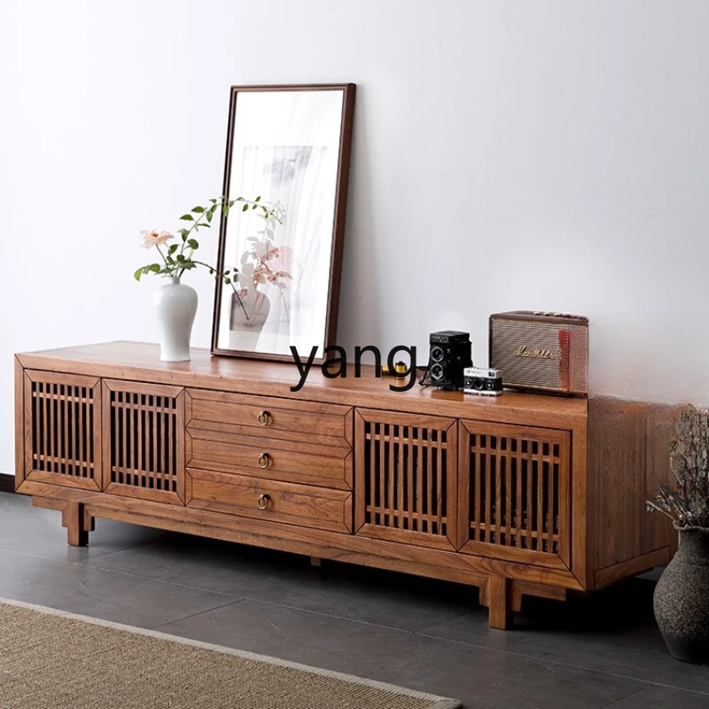 CX Solid Wood TV Cabinet Old Elm Wood Home Small Apartment TV Stand