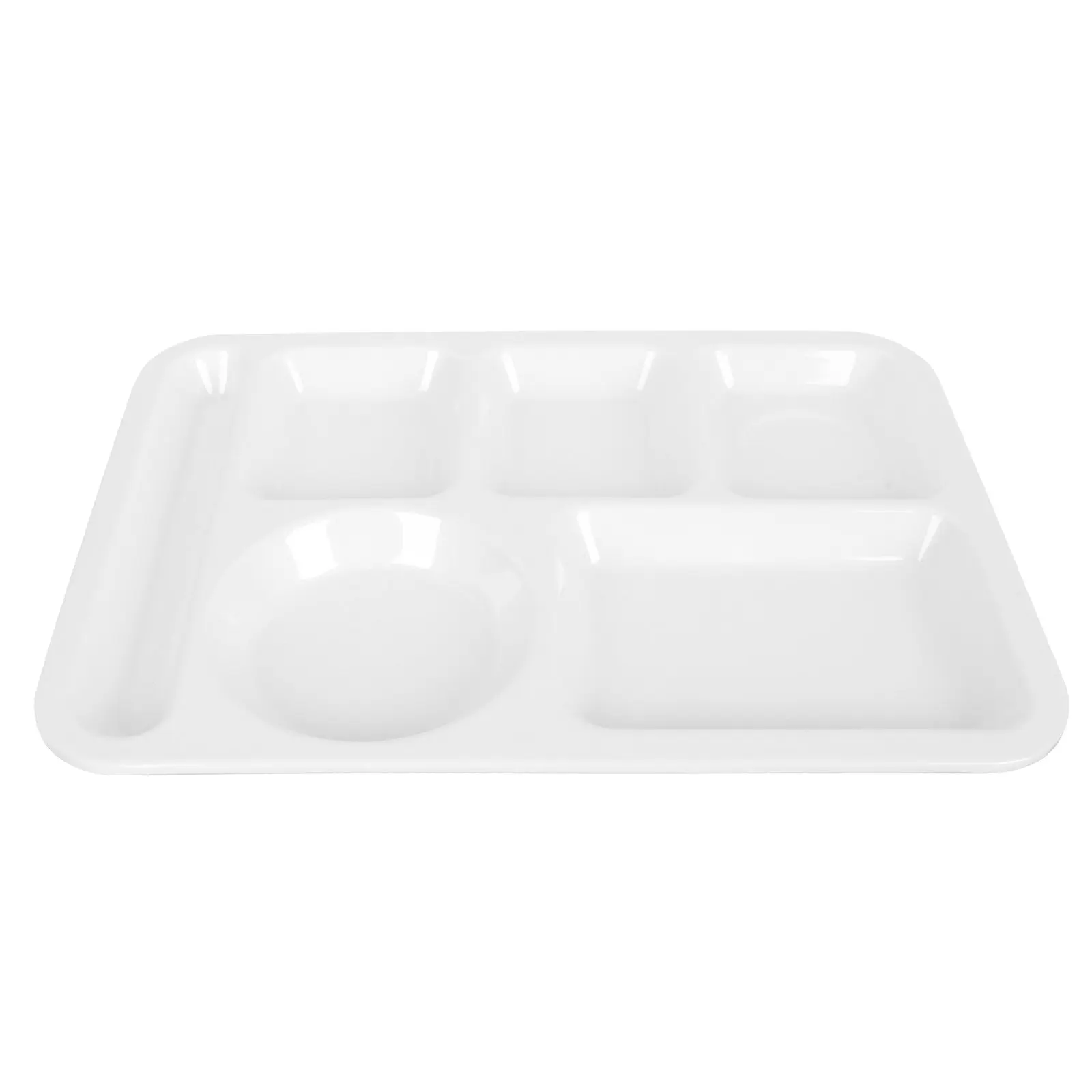 Six-Compartment Food Plate Multi-Grid Portion Control Divided Plate Anti-Falling Design for Breakfast Lunch Food Serving