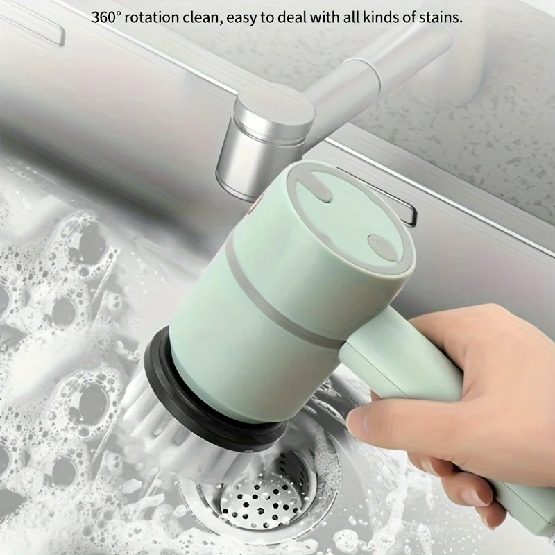 

Multi-functional Cleaning Brush with Large 1200mAh Power for Kitchen, Bathroom, Shoes - Automatic Handheld Charging, Steel Wire