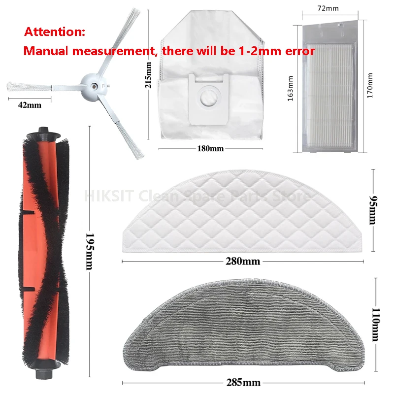 Main / Side Brush Hepa Filter Mop Cloth Dust Bag Accessories For XiaoMi Roidmi Eve Plus SDJ01RM Robot Vacuum Cleaner Spare Parts