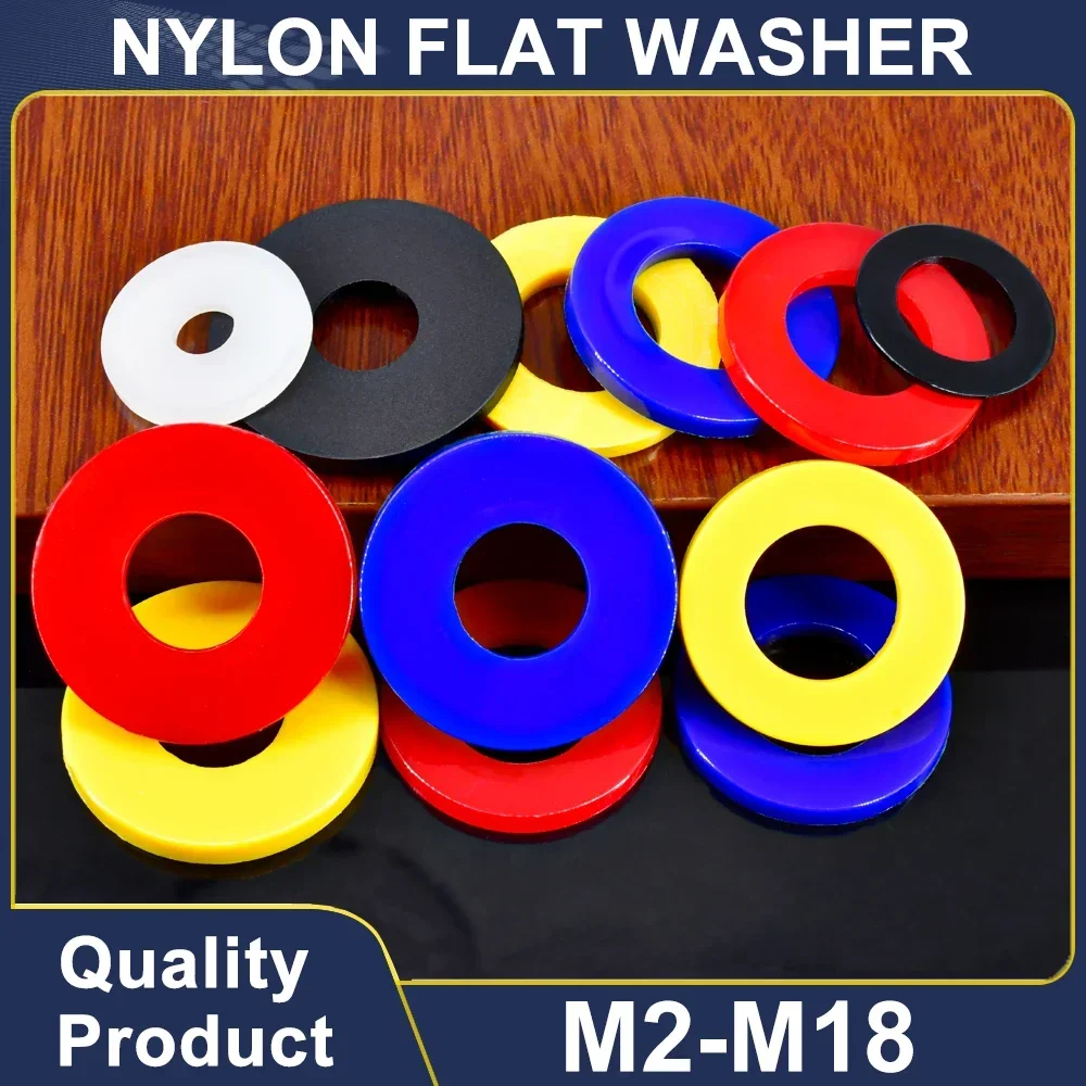 Multiple Colors Nylon Flat Spacer Plastic Washer O-ring Screw Gasket M2 M2.5 M3 M4 M5 M6 M8 M10 M12~M18 Nylon Insulation Spacer