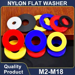 Multiple Colors Nylon Flat Spacer Plastic Washer O-ring Screw Gasket M2 M2.5 M3 M4 M5 M6 M8 M10 M12~M18 Nylon Insulation Spacer