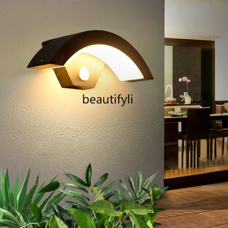 

CXH Simple Personality Creative Balcony Aisle Outdoor Villa Induction Lamp Doorway Wall Lamp