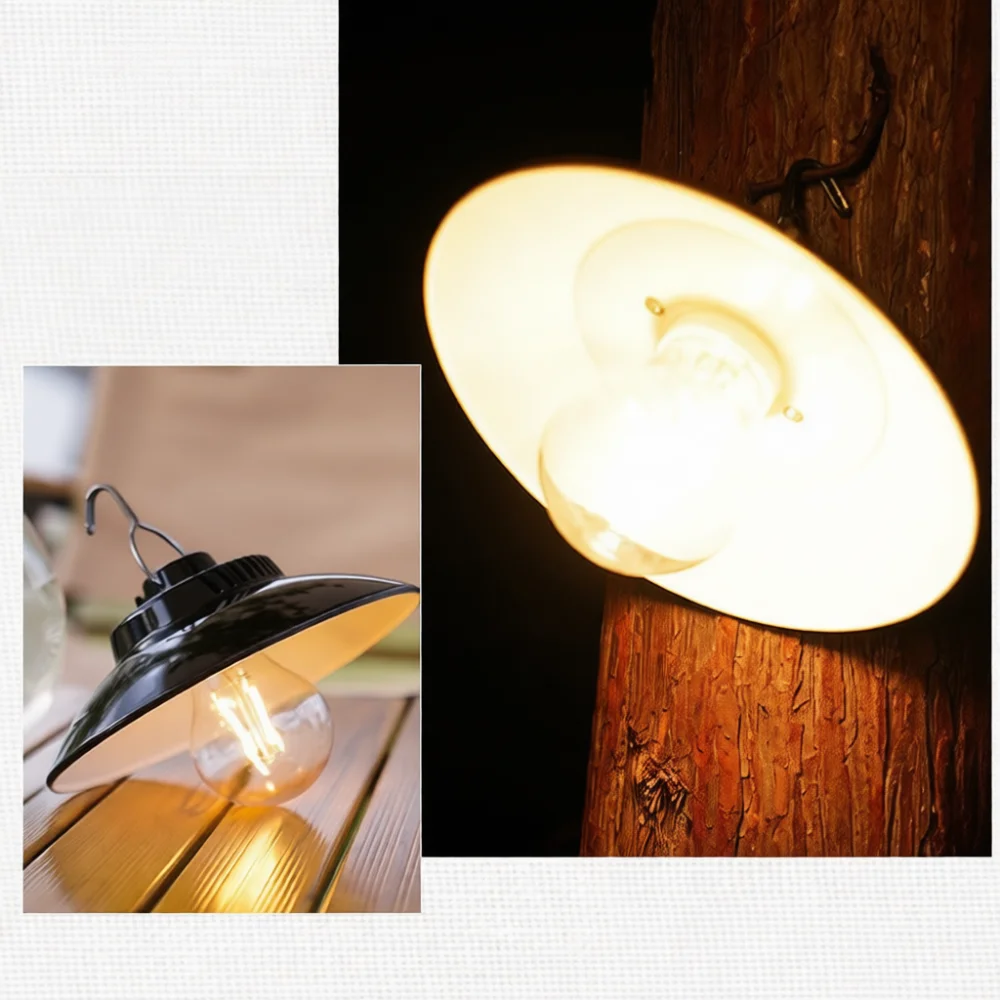 Solar Retro Camping Lantern Outdoor Portable LED Hanging Light Garden Tent Decorative Atmosphere Lamp Lighting Equipment