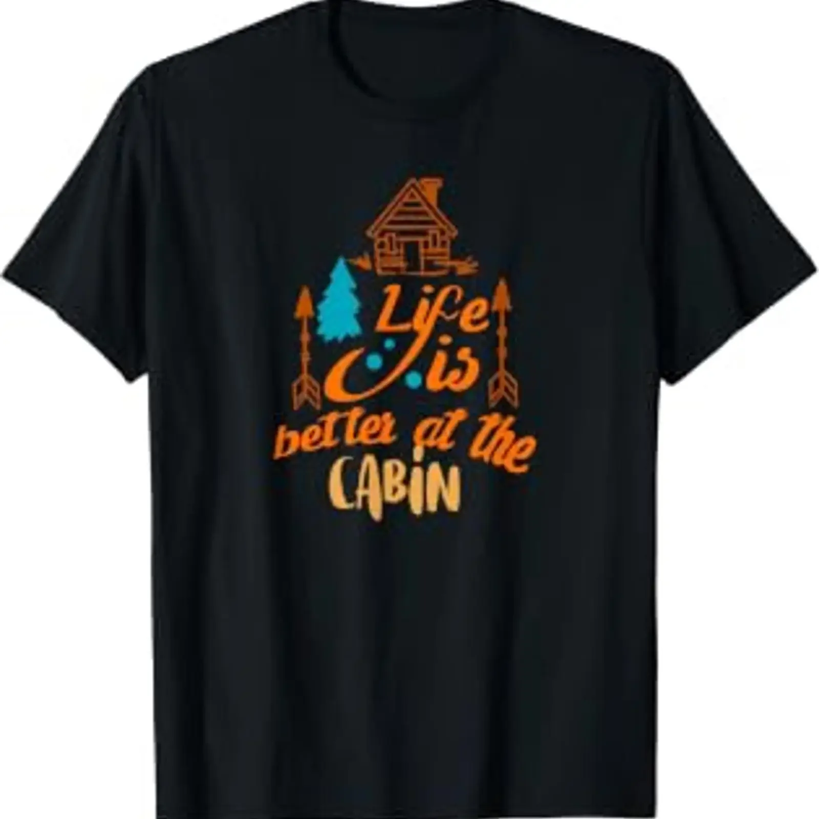 T Shirt with German Text Das Leben ist besser in der Kabine vintage Washed homme fashion Versatile Breathable Casual streetwear