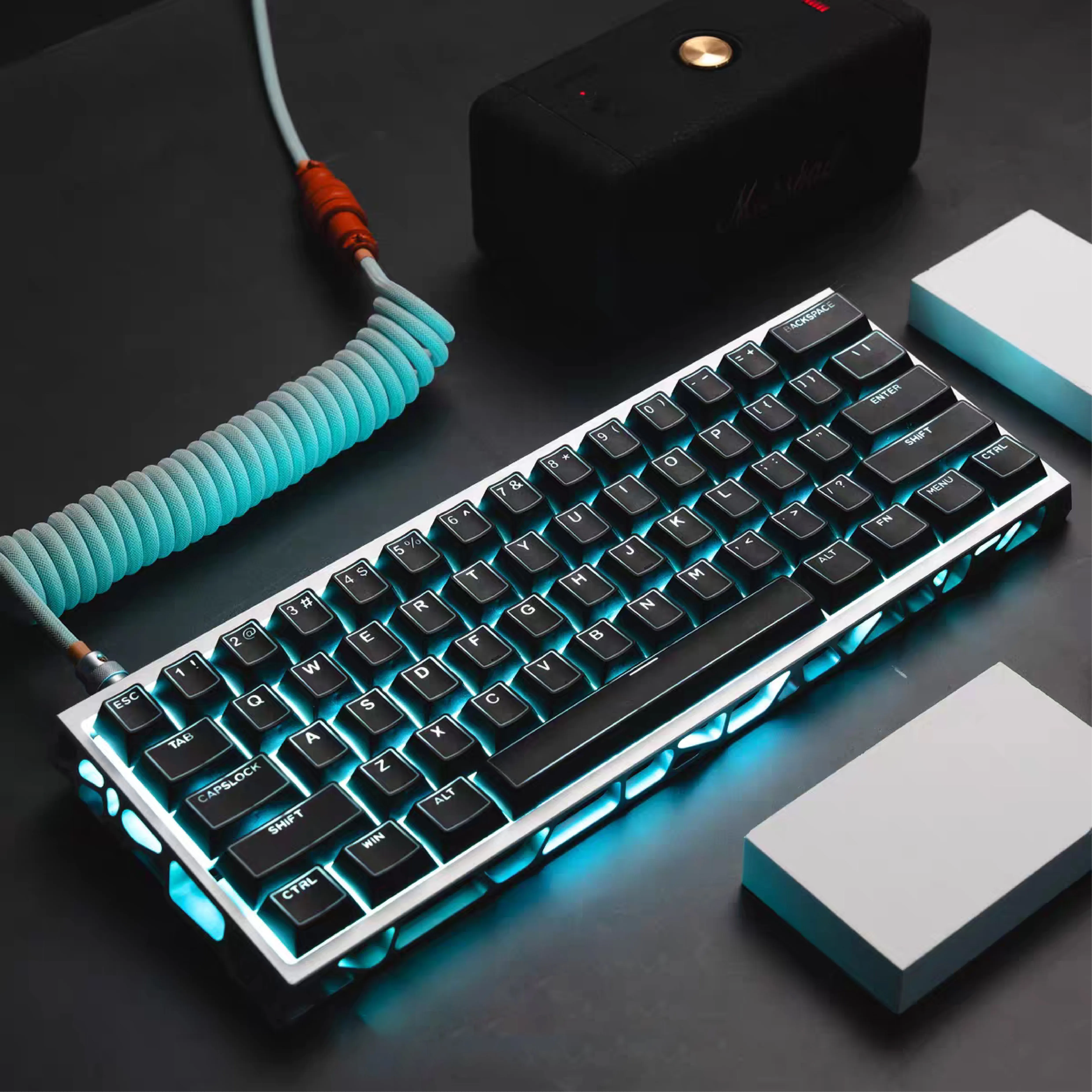 Capuchons de touches rétroéclairés rvb, 142 touches, profil Cherry, brillant à travers le Double injection, PBT, pour commutateurs Cherry MX, clavier mécanique