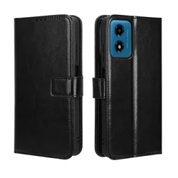 Fit in Motorola Moto G04s Luxury Crazy Horse Leather Case Skin PU Suitable for Moto G 04s G04s Phone Case