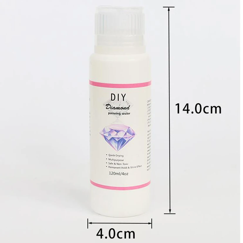 120ml DIY Diamond Painting Conserver Permanent Hold & Shine Effect Sealer for All Beads with Embroidery Brightener Glue