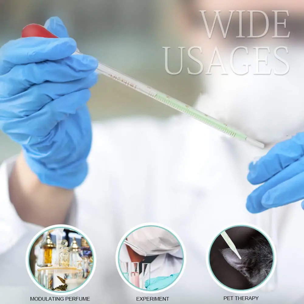 Eye Dropper Laboratory Equipment Thick Glass Pipette Glass Transfer Pipettes 0.5ml/1ml/2ml/3ml Sizes Liquid Dropper