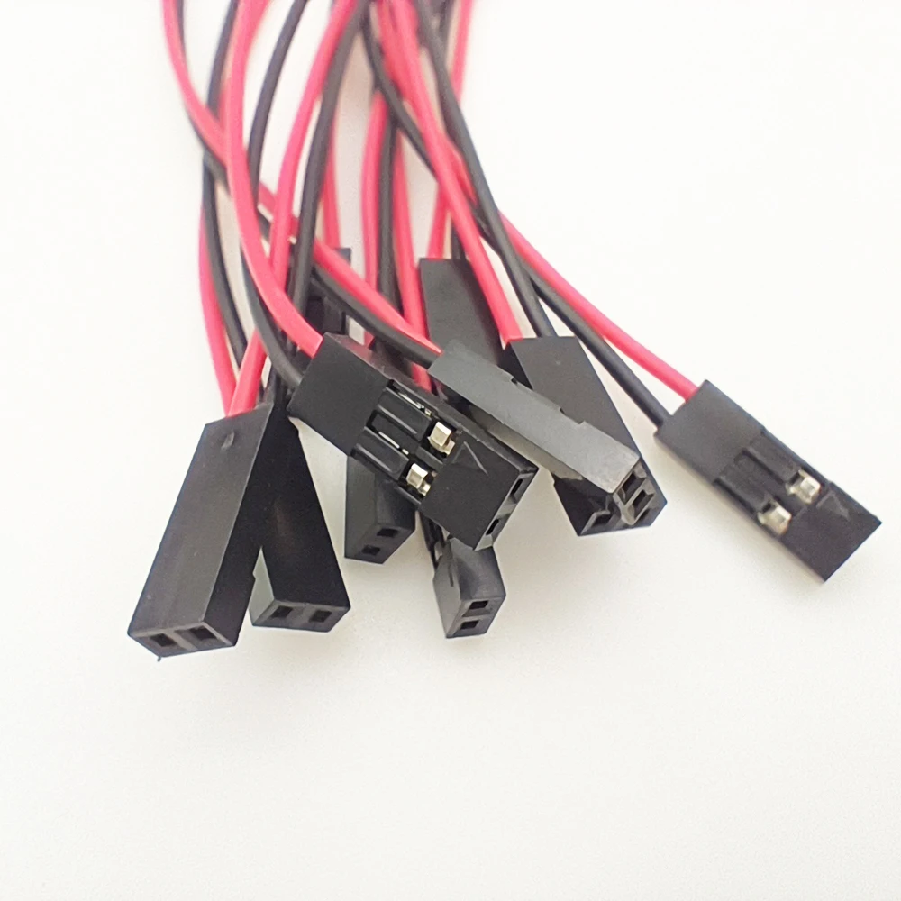 10Pcs 2 Pin Female Jumper Connector Wire 2.54mm Pitch Length 10CM 20CM 30CM Single Head 2P For Dupont Line