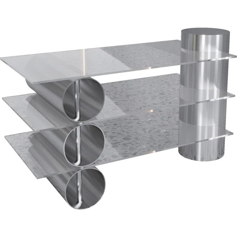 

Clothing store display stand, stainless steel acrylic display table