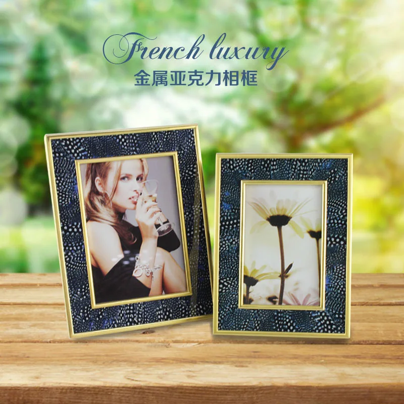 

European Creative Acrylic Metal Glass Picture Frame Tabletop Decoration Birthday Party Gift