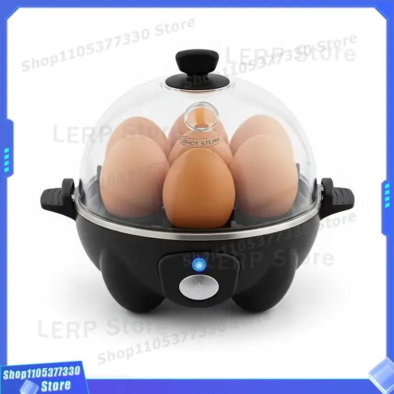 7 Egg Electric Boiler Steamer BPA Free Plastic Quick Cooker with Measuring Cup Recipe Guide Dishwasher Safe Black Kitchen