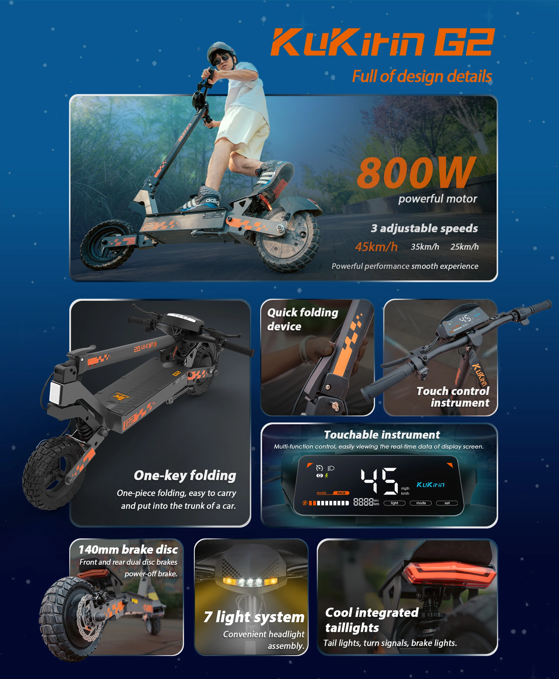 Kukirin G2 Elektrische Langkah Skuter Listrik Dewasa 10 Inci Off-Road E Skuter Motor Ganda Skuter Suspensi Ganda Listrik