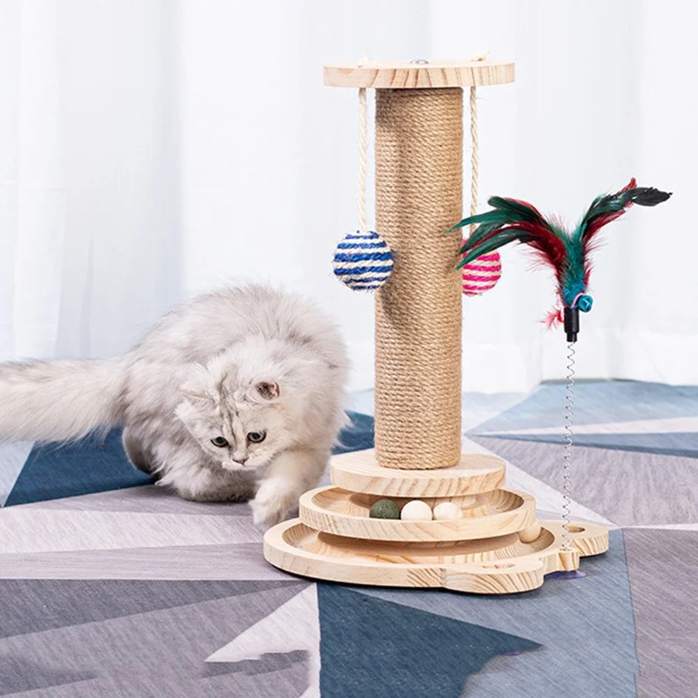 

Pet cat scratching posts cat turntable funny cat scrapers tower durable Sisal scratching board tree cat grab post