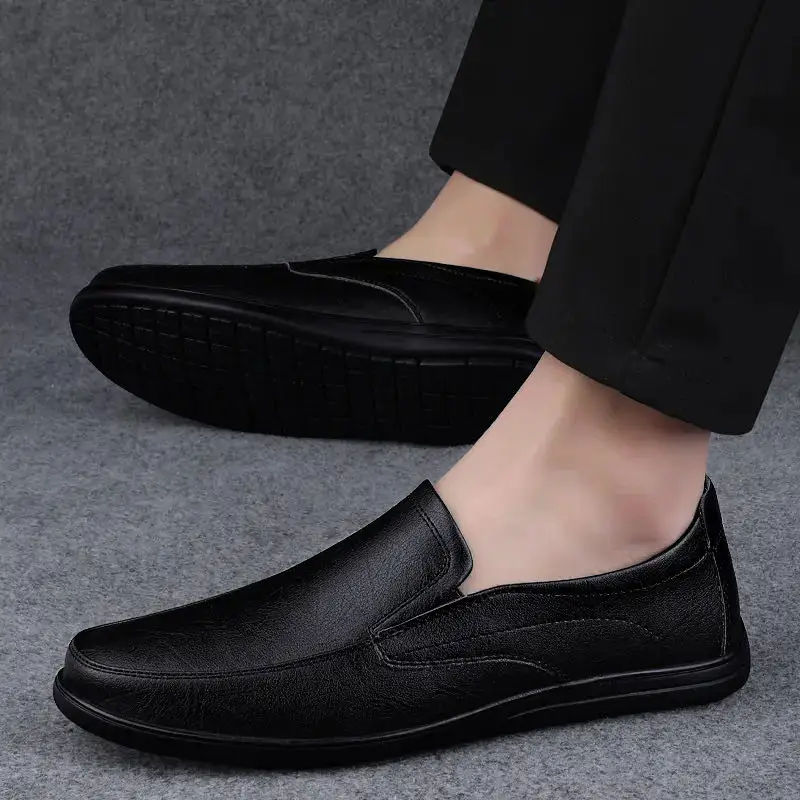 Fashion Men\'s Handmade Casual Slip On Shoes Genuine Leather Men Loafers Outdoor Comfortable Breathable Men Shoes