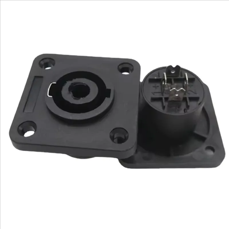 Speakon Female Panel Mount Socket Square Round Base 4 Pole Chassis Connector with Screw Terminal